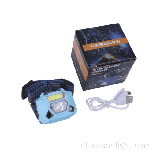 Hot Sale OEM Private Label Headlamp Running Jogging and Camping XPE en COB Oplaadbare LED -hoofdlamp met bewegingssensor